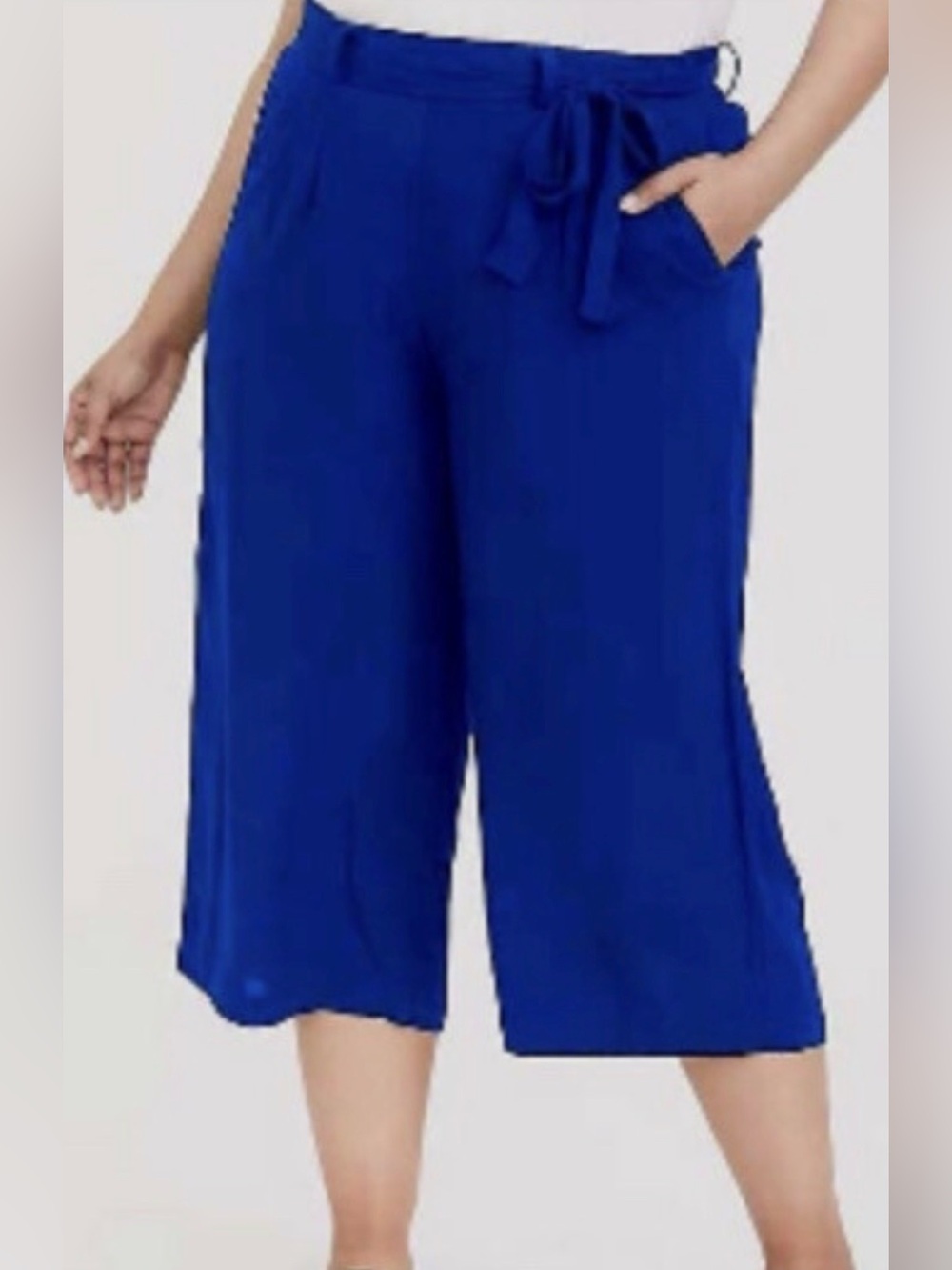 TORRID CRINKLED GAUZE SELF TIE CULOTTE PANT Sz 0X L